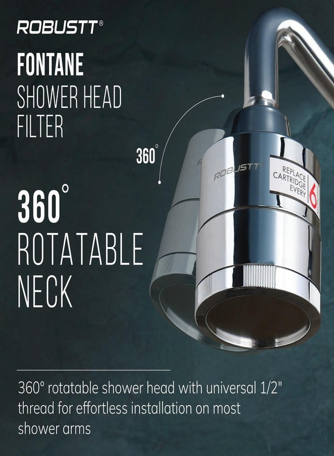 روبوست فلتر دش فونتان متين مع رأس دش | قطر 3.3 بوصة | مُنعم مياه عسرة من 15 مرحلة للاستحمام والمنزل | يقلل من تساقط الشعر وجفاف البشرة | يزيل الكلور والشوائب والروائح الكريهة - Image 3